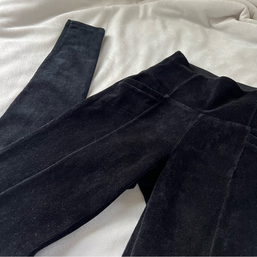 Athleta Metro Cord Velvet High Rise Full Length Leggings cozy black XXS